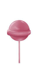 Sweet pink lollipop heart armchair isolated on white