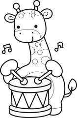Coloring pages of Set Vector Stock Illustrations Isolated of Baby Giraffe.
Outline of Cute giraffe animals with various activities.