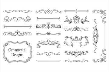 Ornamental Scrollwork and Floral Border Designs for Elegant Projects