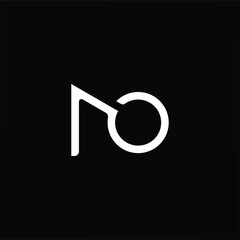 Flat style NO letter logo, ideal for branding, corporate identity, or startups seeking a bold, modern, and clean visual concept for professional representation.