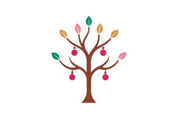 Obraz premium Petalwood jewelry tree artistic nature vector art illustration