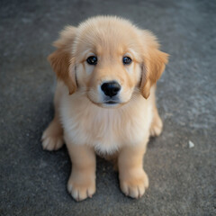happy energetic puppy, sitting