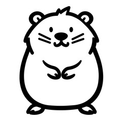 Minimalist Silhouette of  Beaver Icon