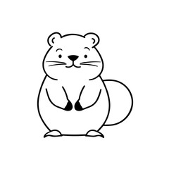 Minimalist Silhouette of  Beaver Icon