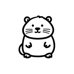 Minimalist Silhouette of  Beaver Icon