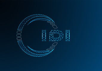 IDI low poly letter logo vector design. IDI lower poly logo design. Low poly logo.