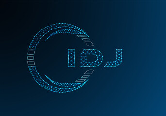 IDJ low poly letter logo vector design. IDJ lower poly logo design. Low poly logo.