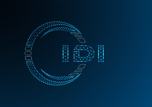 IDI low poly letter logo vector design. IDI lower poly logo design. Low poly logo.