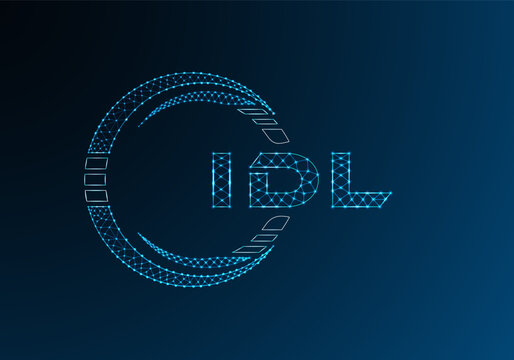 IDL low poly letter logo vector design. IDL lower poly logo design. Low poly logo.