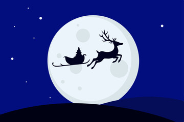 Naklejka premium vector illustration of a night scene