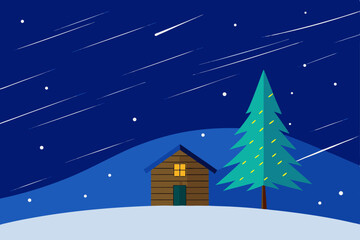 Fototapeta premium winter landscape with christmas tree