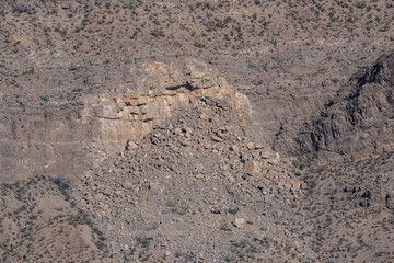 Blue Diamond Road, Las Vegas, Clark County, Nevada. Mojave Desert. Basin and Range Province.	Blue Diamond Hill Gypsum / Certainteed Manufacturing Plant

