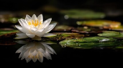 Serene Water Lily Reflection: A Moment of Tranquility