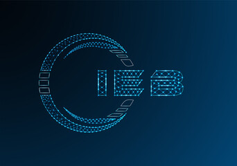 IEB low poly letter logo vector design. IEB lower poly logo design. Low poly logo.
