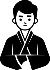 Black and white karate vector illustration silhouette