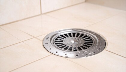 shower drain cover in bathroom