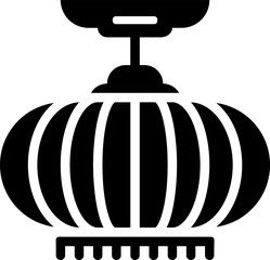 Rounded Filled Ceiling Lamp Icon