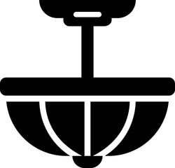 Rounded Filled Ceiling Lamp Icon