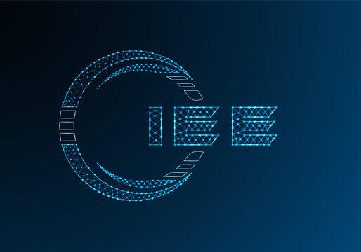 IEE low poly letter logo vector design. IEE lower poly logo design. Low poly logo.
