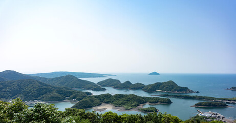 福江島城岳展望所からの白石湾の眺め/長崎県五島列島岐宿町の眺め