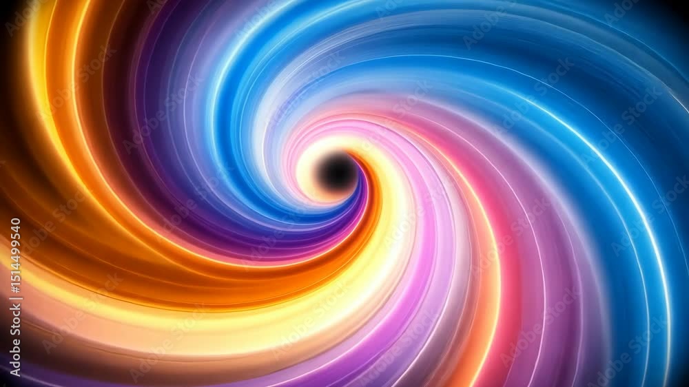 Poster a captivating and vibrant colorful spiral vortex of bright lines creating a mesmerizing display.