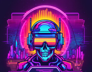 Logo of a music pop band in retro 90's style.
