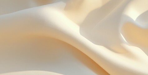 Cream fabric folds background. Soft beige gradient, minimalist abstract texture for elegant design.