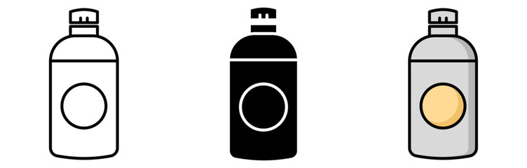 Minimalistic bottles with circle label