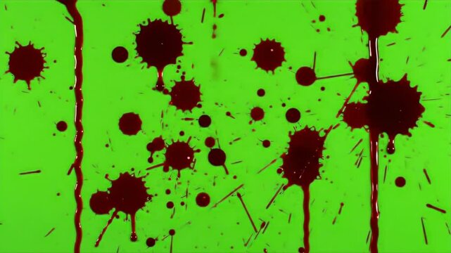 Blood Splatter on Green Screen