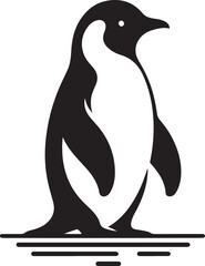 Sleek Emperor Penguin Silhouette Vector Illustration