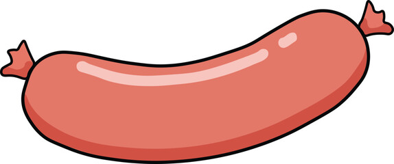 Pinkish Red Sausage on White Background