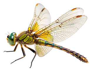side view of a dragonfly isolated on white background,PNG