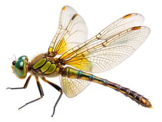 side view of a dragonfly isolated on white background,PNG