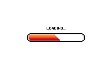 LOADING bar. pixel art. 8 bit. retro game. for game assets in vector illustrations. on white background.