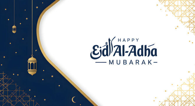 Elegant Eid Al-Adha Mubarak Design Festive Celebration Graphics