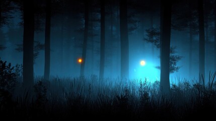Naklejka premium Enigmatic Forest Lights