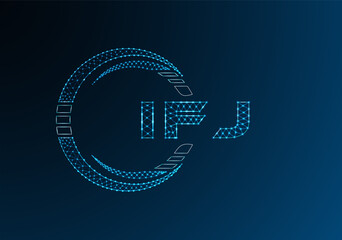 IFJ low poly letter logo vector design. IFJ lower poly logo design. Low poly logo.
