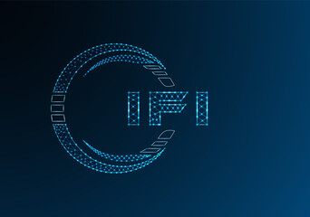 IFI low poly letter logo vector design. IFI lower poly logo design. Low poly logo.