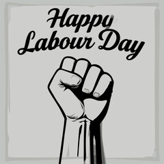Happy Labour Day: Raised Fist Graphic Design