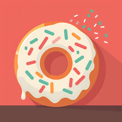 Fototapeta premium Delicious Glazed Donut with Sprinkles A Sweet Treat for Any Occasion