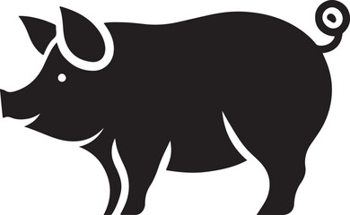 Pig Silhouette Vector Icon