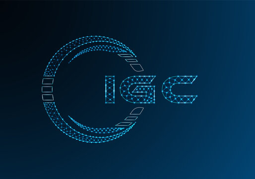 IGC low poly letter logo vector design. IGC lower poly logo design. Low poly logo.