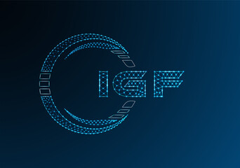 IGF low poly letter logo vector design. IGF lower poly logo design. Low poly logo.