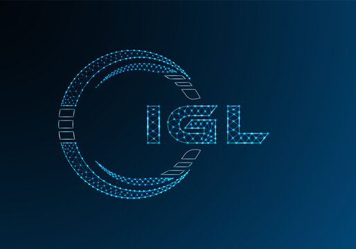 IGL low poly letter logo vector design. IGL lower poly logo design. Low poly logo.