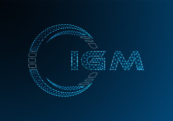 IGM low poly letter logo vector design. IGM lower poly logo design. Low poly logo.