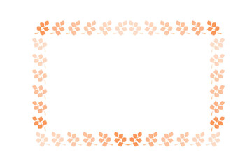 オレンジのリーフ装飾線のフレーム　