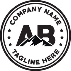 AB simple mountain silhouette logo