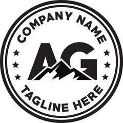 AG simple mountain silhouette logo