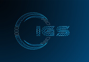 IGS low poly letter logo vector design. IGS lower poly logo design. Low poly logo.