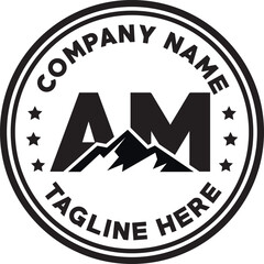 AM simple mountain silhouette logo